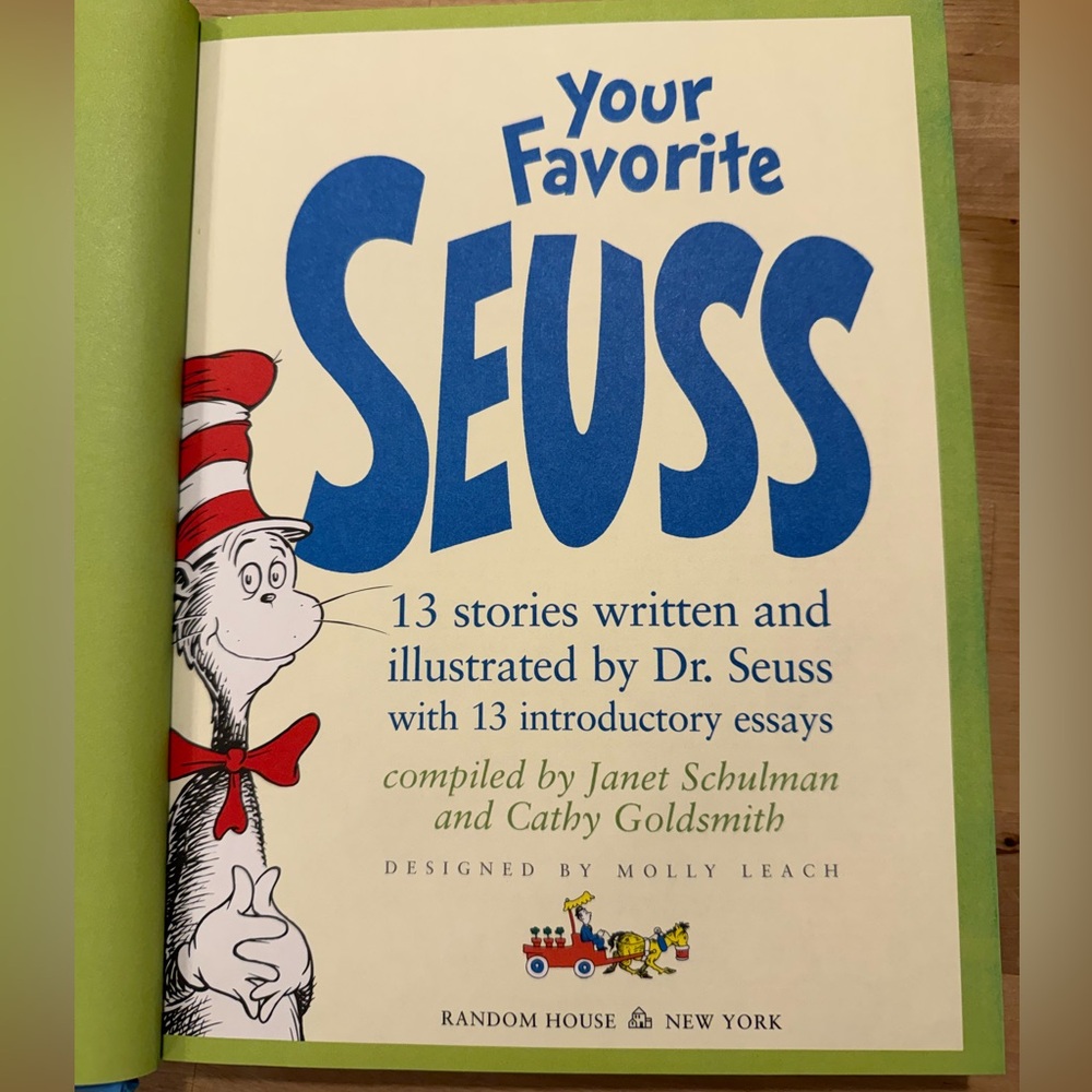 Vintage Dr. Seuss Your Favorite Seuss Hardcover Blue Red Book